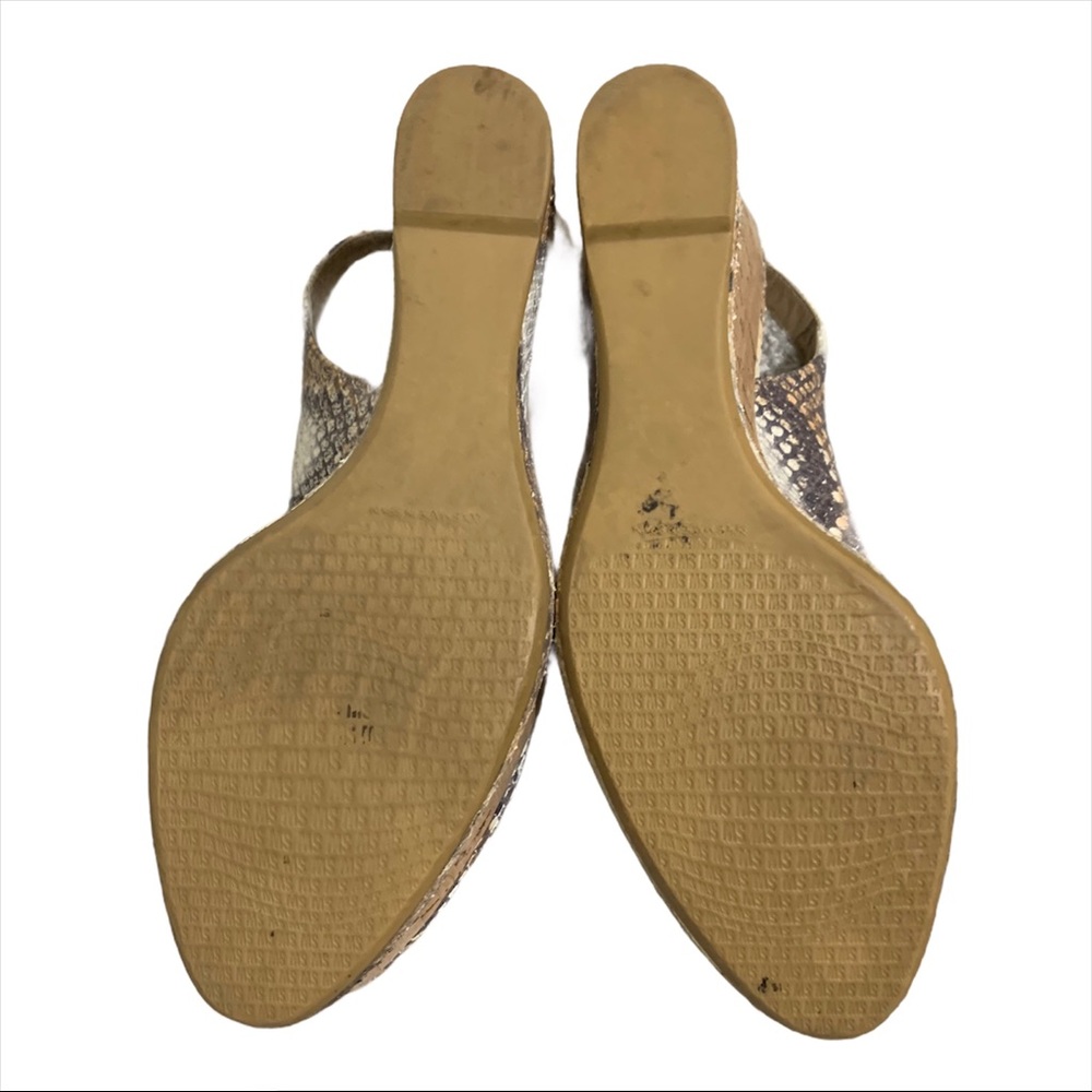 STUART WEITZMAN Snake Embossed Leather Cork Wedges - Picture 7 of 7